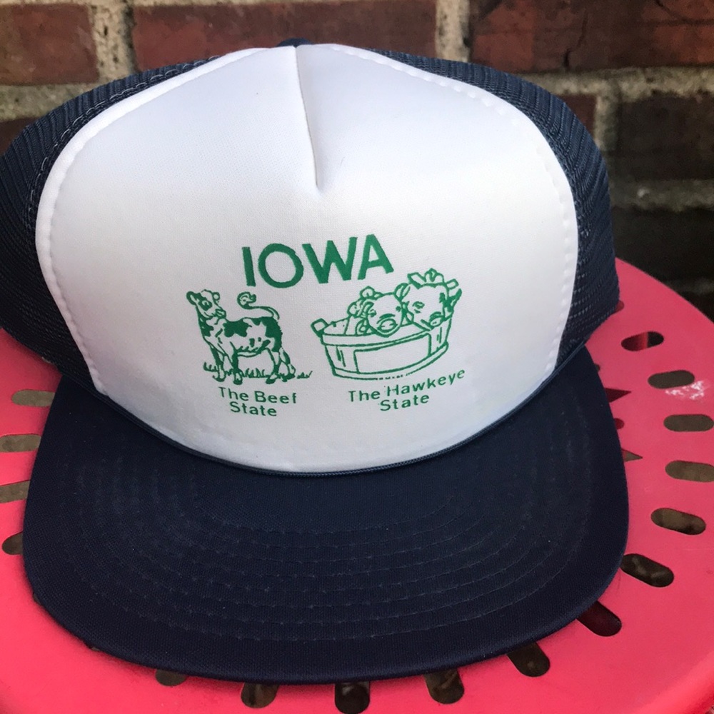 Blue Iowa Trucker Hat